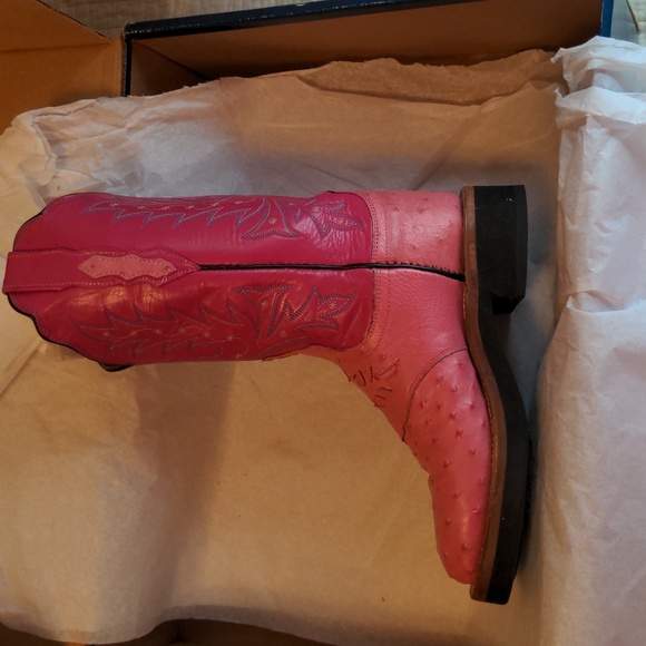 Lucchese Pink Cowboy boots women's size 6 B - Picture 4 of 16
